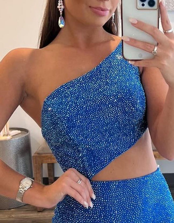 Toni | One Shoulder Royal Blue Prom Dress with Split - KissProm