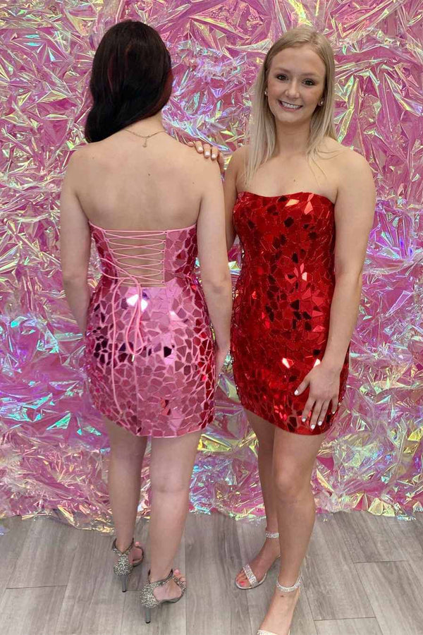 Bodycon Strapless Royal Blue Short homecoming Dresses with Beading