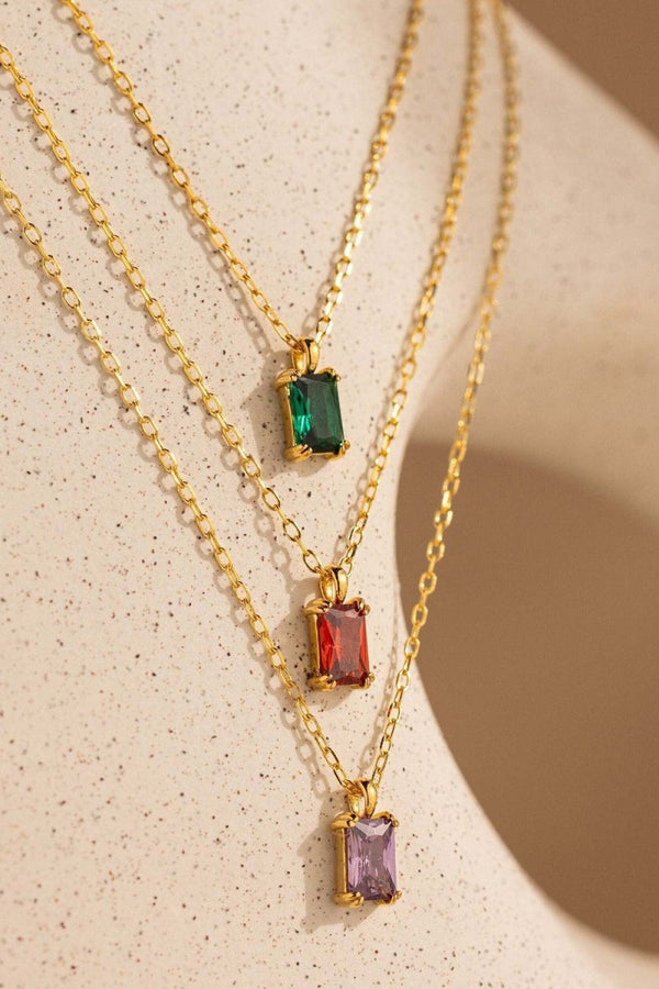 Colorful Zircon Pendant Necklace - KissProm