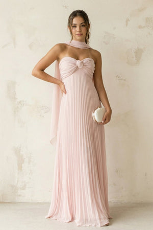 A Line Light Pink Sweetheart Chiffon Long Prom Dress – Prom Dresses by KissProm | Available at KissProm