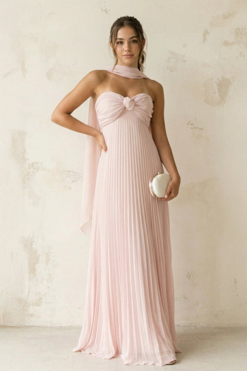 A Line Light Pink Sweetheart Chiffon Long Prom Dress – Prom Dresses by KissProm | Available at KissProm