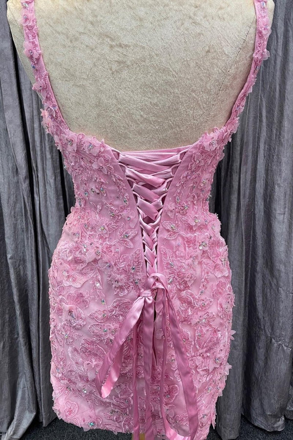 Pink Tulle Floral Appliques Sweetheart Lace-Up Quinceanera Dress – Prom Dress by KissProm | Available at KissProm