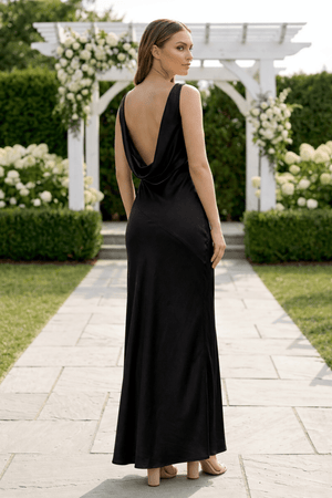 Charming Sheath V Neck Silk Saitn Bridesmaid Dresses - KissProm