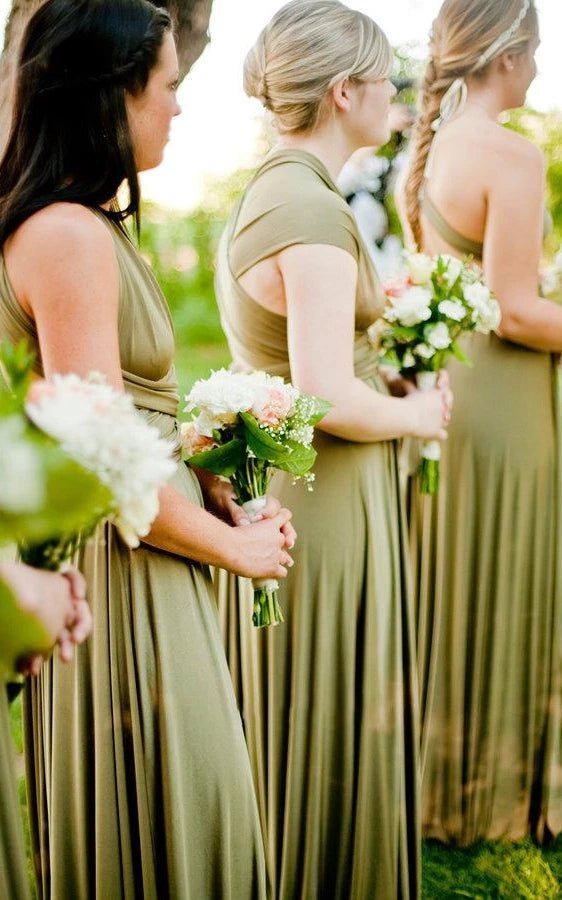 Jersey Simple Garden Bridesmaid Dress with Open Back and Sash - KissProm