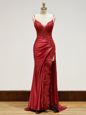 Beatrice | Sheath Black Long Appliques Prom Dress