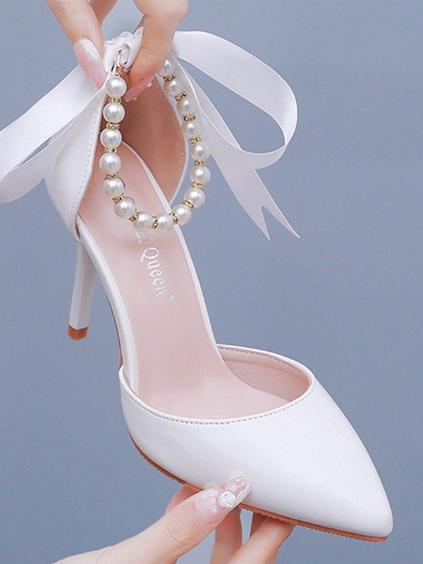 Matte Soft PU Leather Pointed Toe High Heels - KissProm