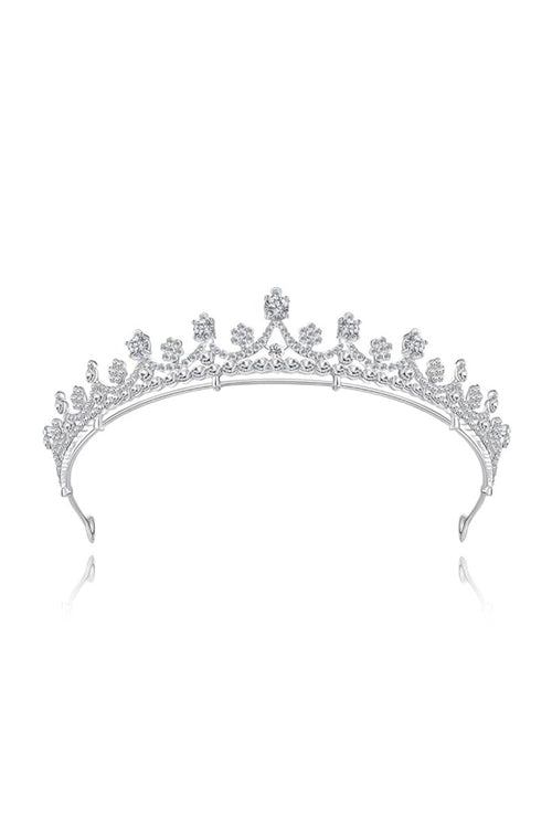 Shinny Zircons Delicate Royal Bridal Alloy Tiara - KissProm