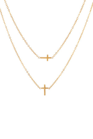 Gold Cross Pendant Necklace - KissProm