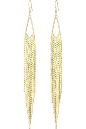 Sleek Chain Tassel Earrings