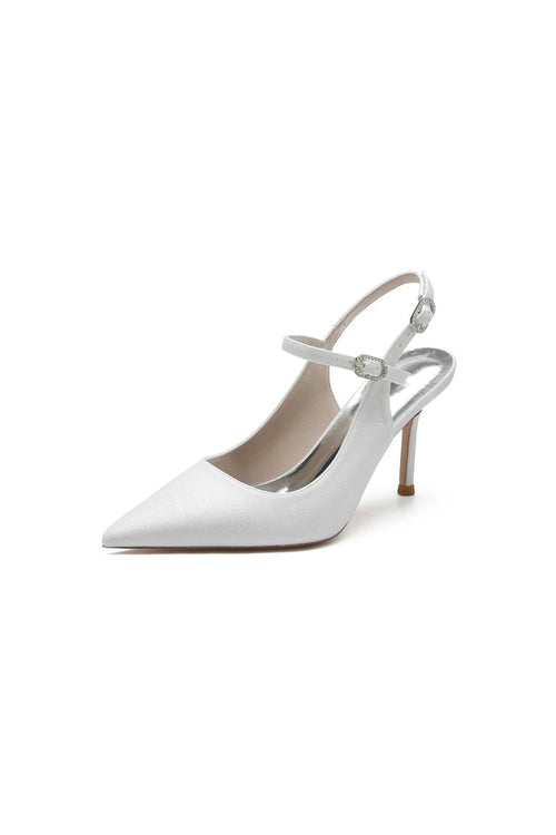 Sequin Slingback Pointed Toe High Heels - KissProm