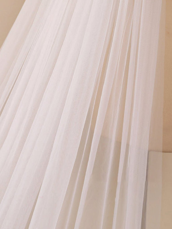3D Flower Lace with Rhinestones Cathedral Veil Bridal Veil Wedding Veil - KissProm