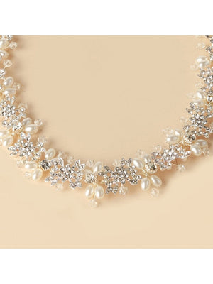 Rhinestone Pearl Bridal Headband - KissProm
