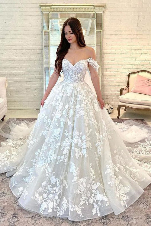 Gorgeous Ball Gown Sweetheart Lace Tulle Wedding Dresses – Wedding Dress by Kissprom | Available at KissProm