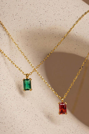 Colorful Zircon Pendant Necklace - KissProm