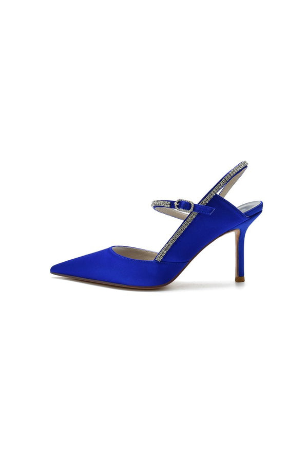 Pointed Toe Stiletto Heel with Crystal Strap - KissProm