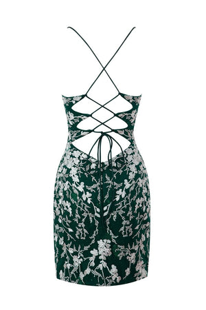 Savannah | Sheath Short Spaghetti Straps Lace Homecoming Dress