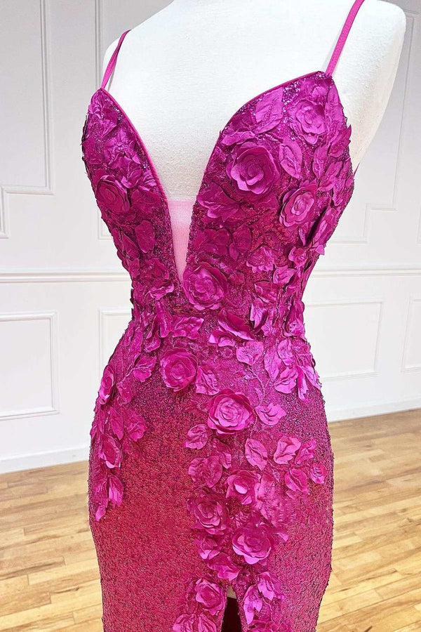 Mermaid V Neck Sequins Prom Dress with Slit – Prom Dress by KissProm | Available at KissProm