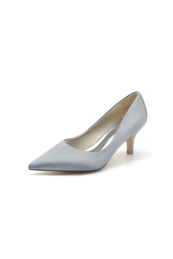 Simple Pointed Toe Kitten Heels - KissProm