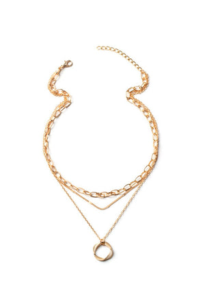 Simple Hoop Double Layer Necklace - KissProm