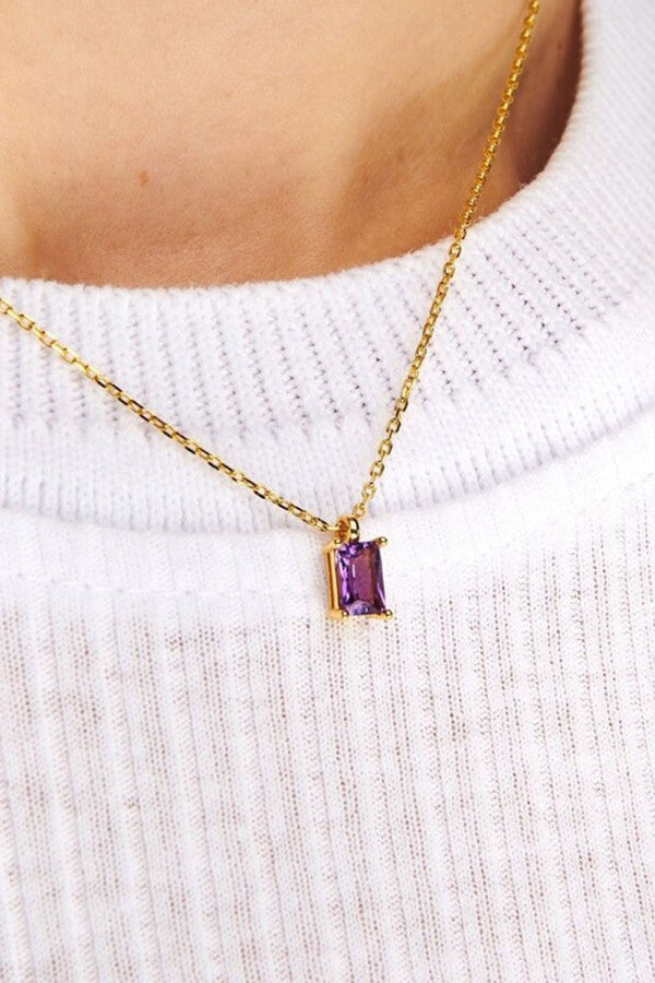 Colorful Zircon Pendant Necklace - KissProm