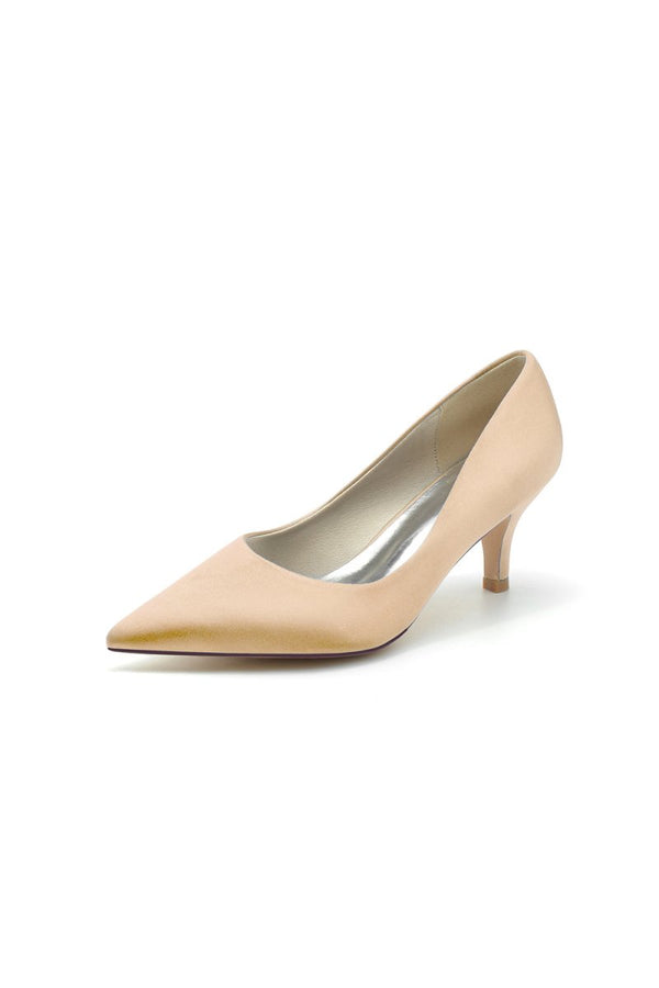 Simple Pointed Toe Kitten Heels - KissProm