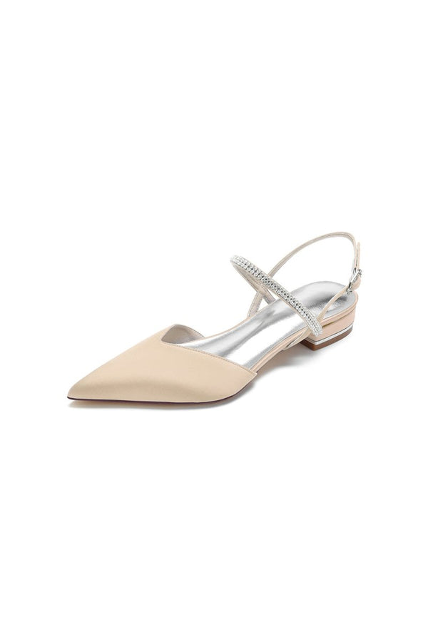 Diamond Pointed Toe Buckle Kitten Heels - KissProm