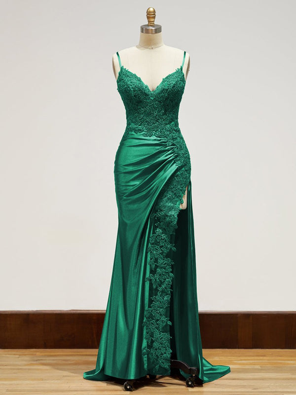 Beatrice | Sheath Black Long Appliques Prom Dress