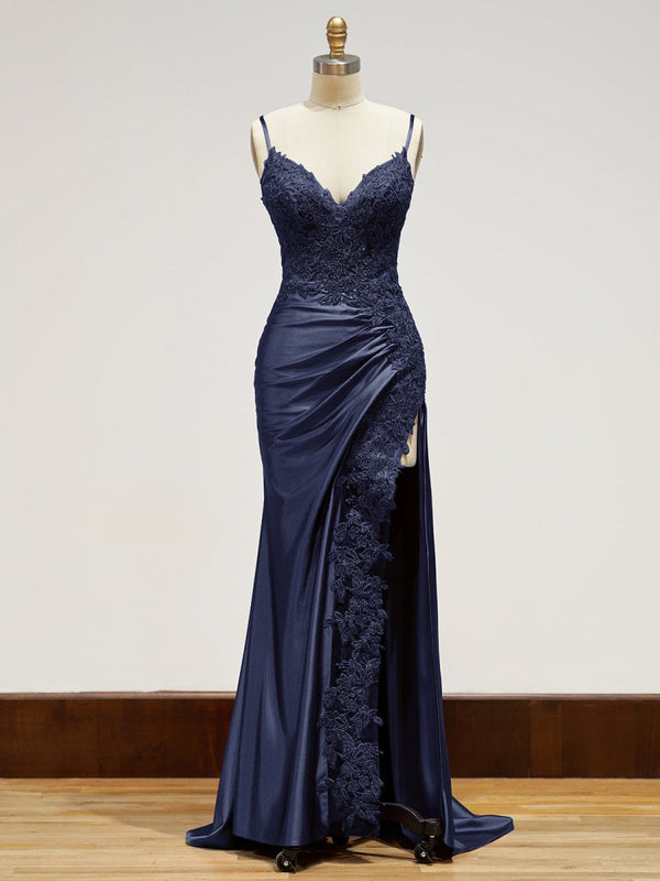 Beatrice | Sheath Black Long Appliques Prom Dress