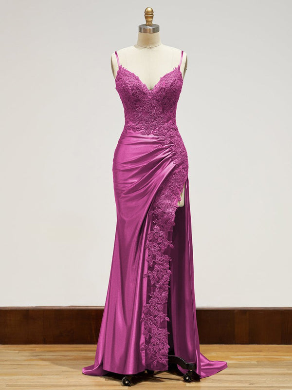 Beatrice | Sheath Black Long Appliques Prom Dress