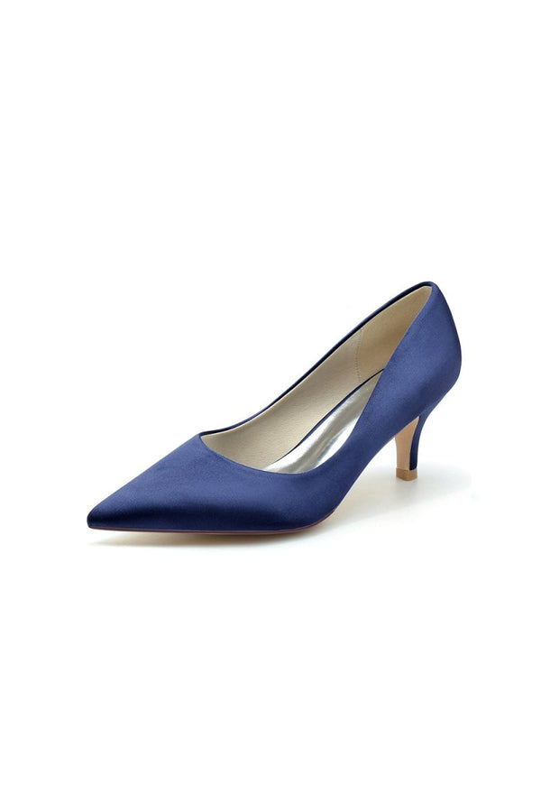 Simple Pointed Toe Kitten Heels - KissProm