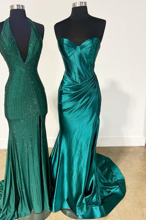 Abby | Sweetheart Fuchsia Pleated Mermaid Long Prom Dress