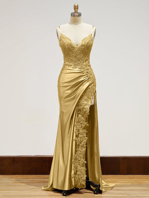 Beatrice | Sheath Black Long Appliques Prom Dress