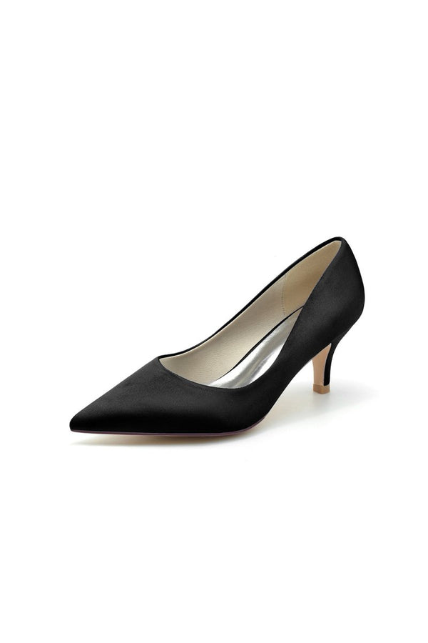 Simple Pointed Toe Kitten Heels - KissProm