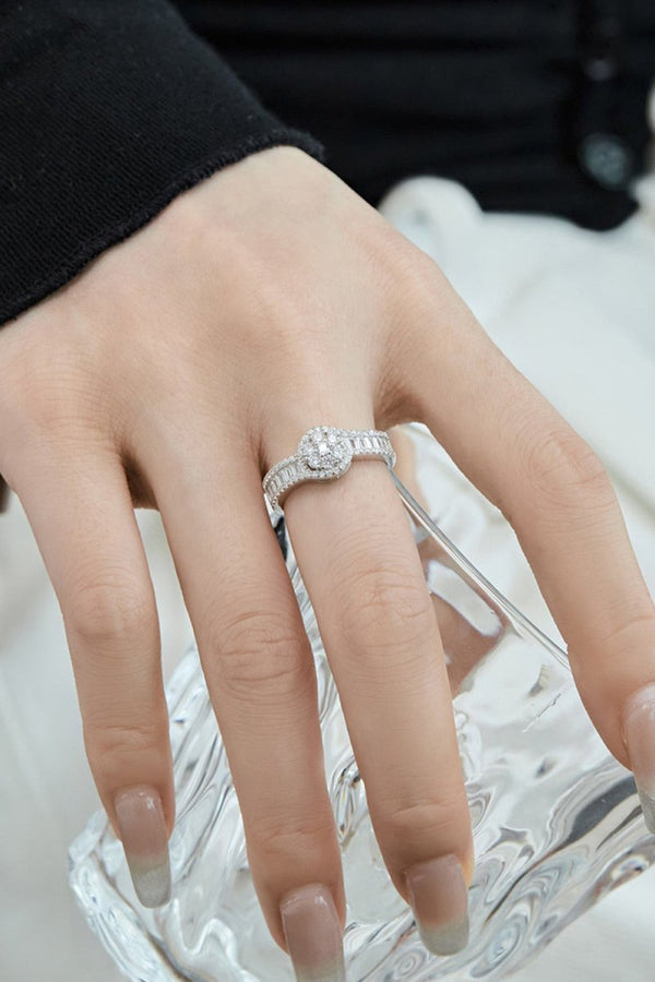 Sterling Silver Cubic Zirconia Radiant Sparkling Wedding Band Ring - KissProm