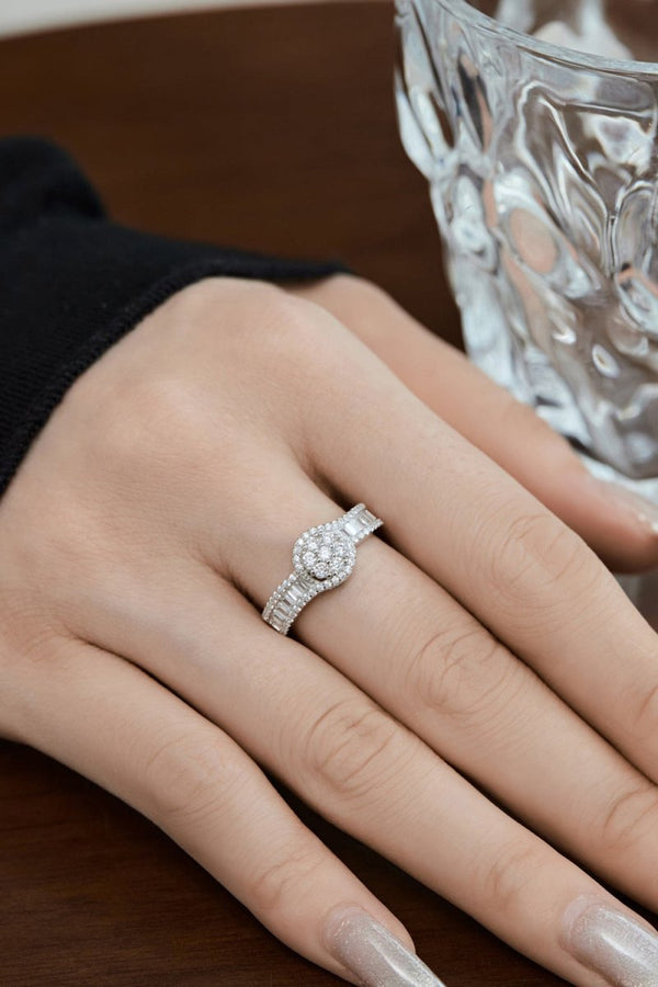 Sterling Silver Cubic Zirconia Radiant Sparkling Wedding Band Ring - KissProm