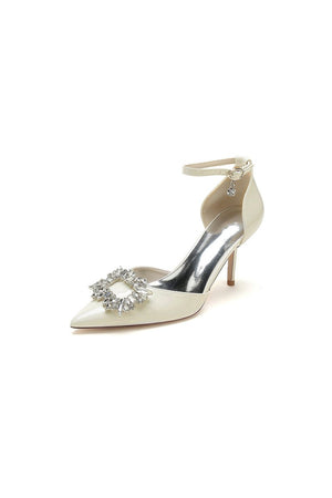 Black Elegant High Heels with Radiant Crystal Decoration - KissProm