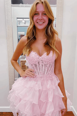 Cute A Line Light Blue Organza Homecoming Dresses – Homecoming Dresses by KissProm | Available at KissProm
