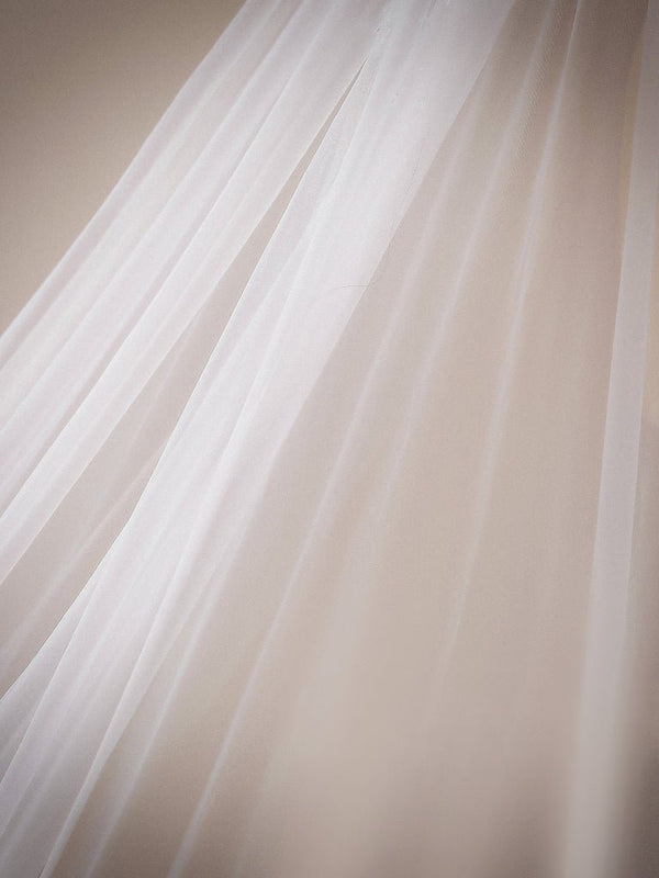 Vintage Floral Lace with Sequins Cathedral Veil Shaped Bridal Veil Wedding Veil