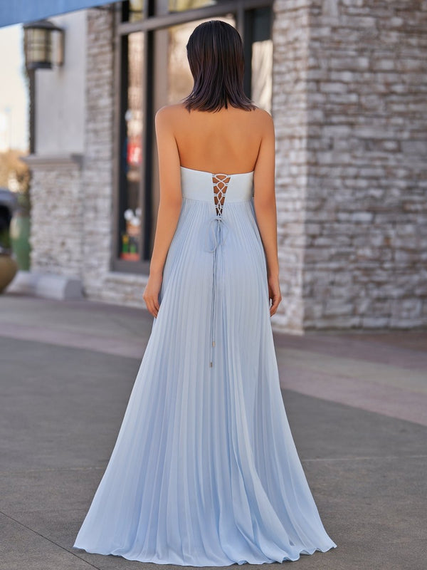 A Line Light Pink Sweetheart Chiffon Long Prom Dress – Prom Dresses by KissProm | Available at KissProm