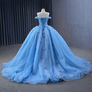 Quinceanera Dress Elegant Sequins Ball Gown Sweetheart Lace Up Appliques Evening Party Dresses - KissProm
