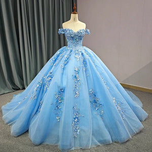 Quinceanera Dress Elegant Sweetheart Off-the-shoulder Appliques Ball Gown – Quinceanera Dress by KissProm | Available at KissProm