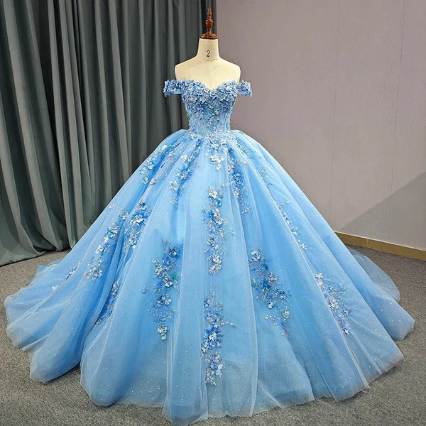 Quinceanera Dress Elegant Sweetheart Off-the-shoulder Appliques Ball Gown – Quinceanera Dress by KissProm | Available at KissProm