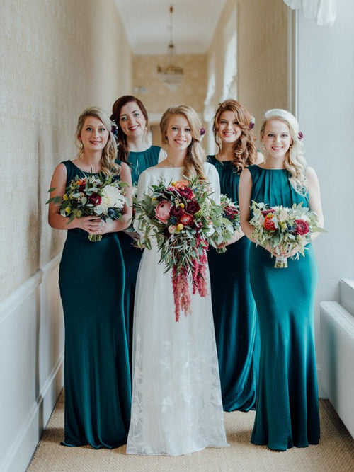 Gogerous Scoop Neck Mermaid Sleeveless Floor - Length Long Bridesmaid Dresses. - KissProm