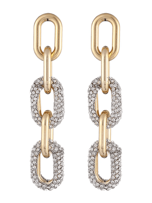Golden Curb Chain Paperclip Long Hoop Earrings - KissProm