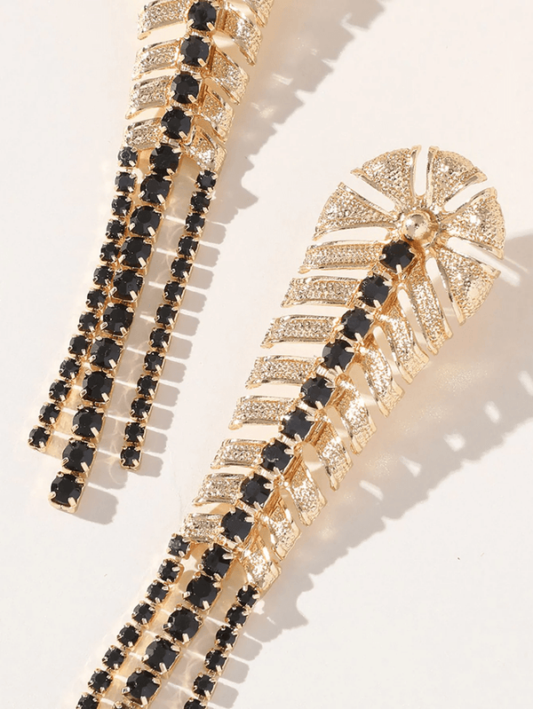 Golden Leaf Tassel Vintage Boho Long Earrings - KissProm