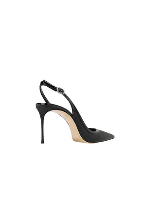 Green Slingback Mid Heel Stiletto Sandals - KissProm