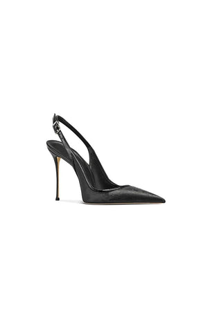 Green Slingback Mid Heel Stiletto Sandals - KissProm
