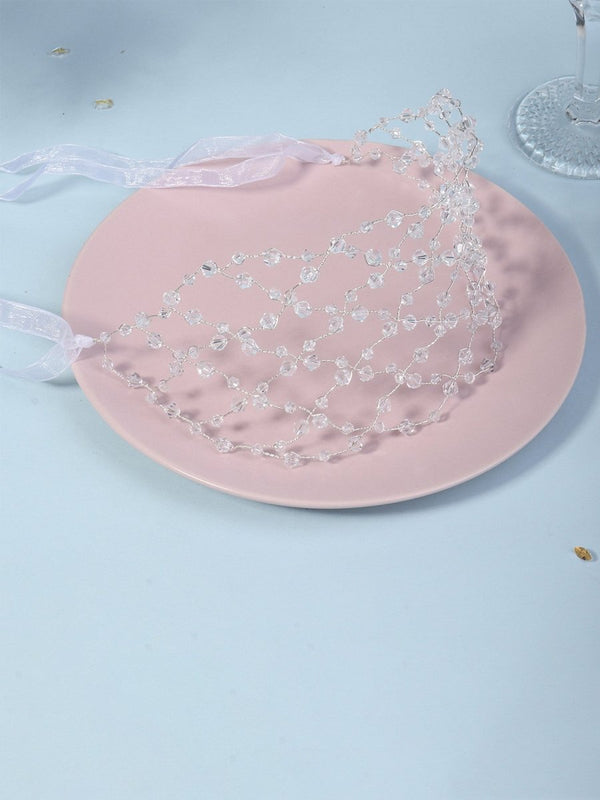 Handcrafted Pearl Mesh Headband - KissProm