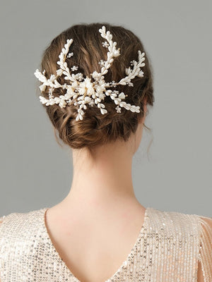 Rhinestone Pearl Bridal Hair Accessories Comb - KissProm