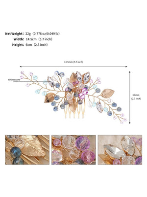 Colorful Beaded Hairpin Crystal Hair Comb - KissProm